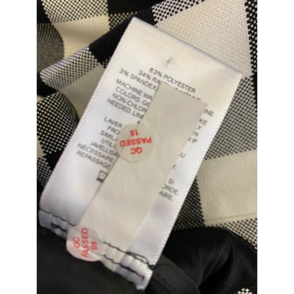 Express Columnist Ankle Low Rise Stretch Pants 6R/6R Black & White Check Preppy - Picture 6 of 6